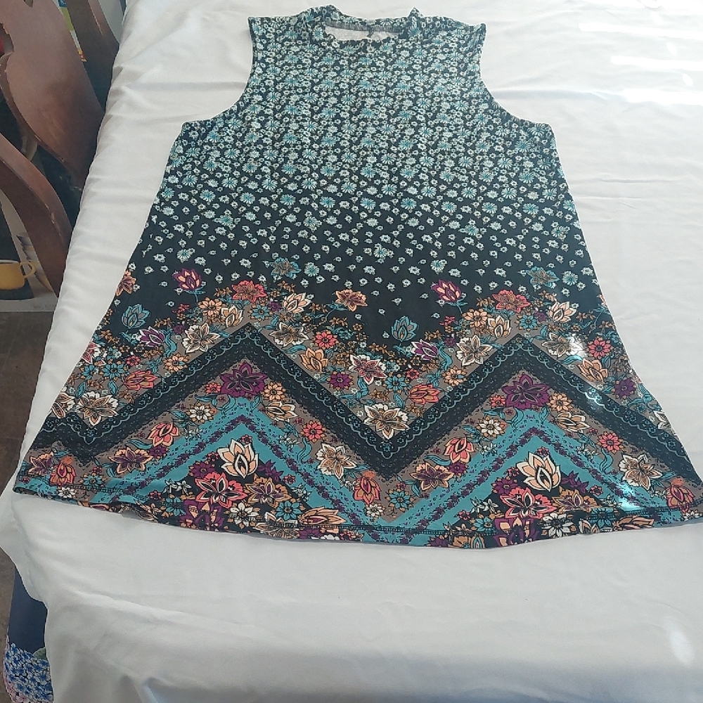 O'Neill Black Blue Orange,pink Tan Cute Floral  Dress .Size XL